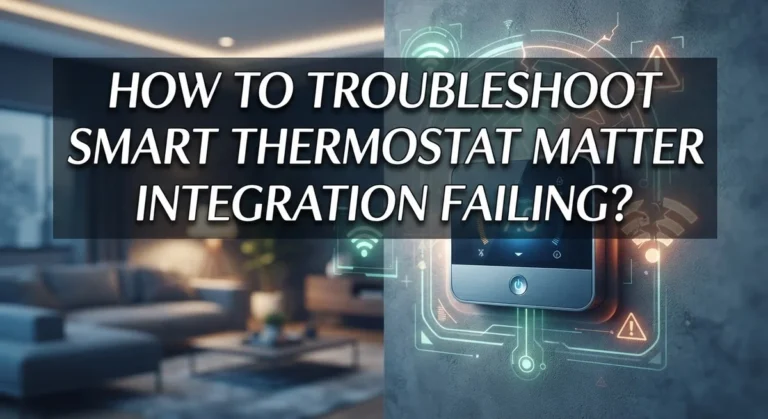 How To Troubleshoot Smart Thermostat Matter Integration Failing?